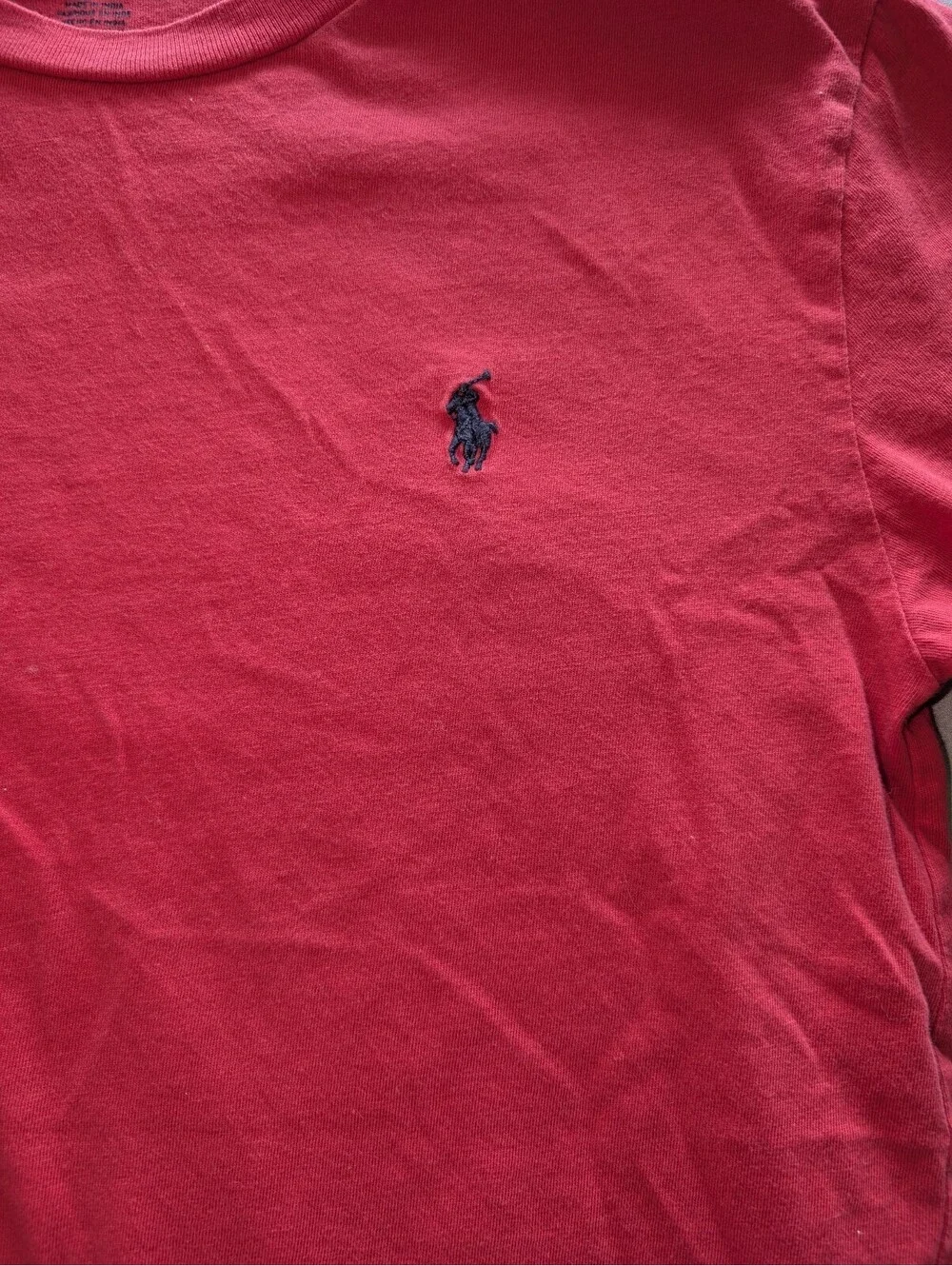 Polo Ralph Lauren Red Kids Crewneck Cotton Jersey T-Shirt